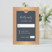 Glam Art Deco klassieker-bruinbruinbruin RSVP Kaartje (Staand voorkant)