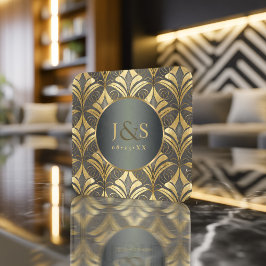 Glam Art Deco Patroon Bruiloft ID1033 Kartonnen Onderzetters