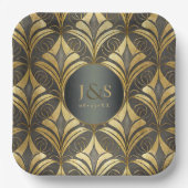 Glam Art Deco Patroon Bruiloft ID1033 Papieren Bordje (Voorkant)