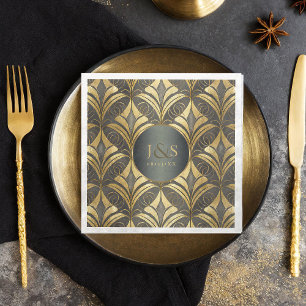 Glam Art Deco Patroon Bruiloft ID1033 Servet