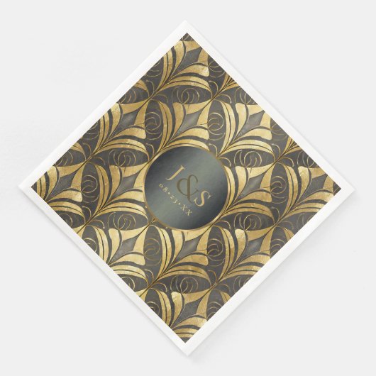 Glam Art Deco Patroon Bruiloft ID1033 Servet (Hoek)