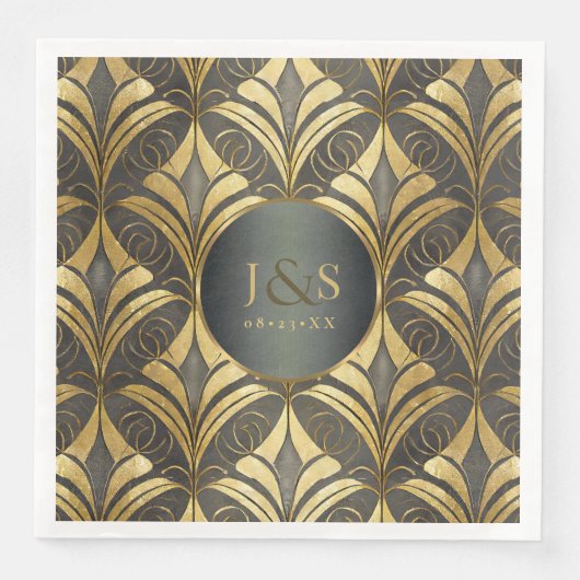 Glam Art Deco Patroon Bruiloft ID1033 Servet (Voorkant)