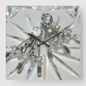 Glam  Art Deco Rhinestones Acrylisch Vierkante Klok (Voorkant)