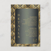 Glam Art Deco Trouwgegevens ID1033 Informatiekaartje (Voorkant)