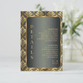 Glam Art Deco Trouwgegevens ID1033 Informatiekaartje (Staand voorkant)