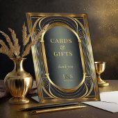 Glam Art Deco trouwkaarten geschenken ID1033 Reclamebord Met Voetstuk