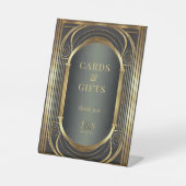 Glam Art Deco trouwkaarten geschenken ID1033 Reclamebord Met Voetstuk (Voorkant)