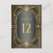 Glam Art Deco Trouwtafel Nummers ID1033 Kaart (Voorkant)