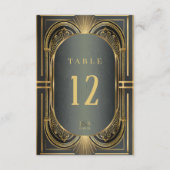 Glam Art Deco Trouwtafel Nummers ID1033 Kaart (Achterkant)