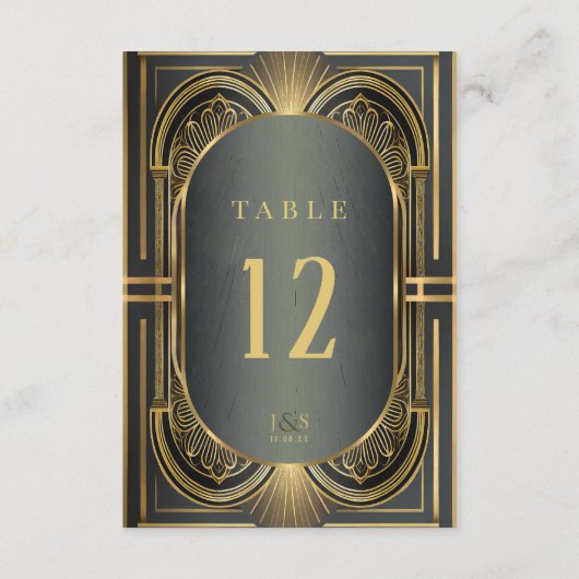 Glam Art Deco Trouwtafel Nummers ID1033 Kaart (Achterkant)