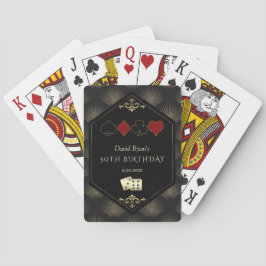 Glam Art Deco Vegas Casino Royale 50th Birthday Pokerkaarten