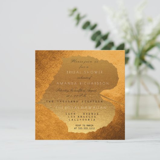 Glam Autumn Herfst Golden Leaves Vrijgezellenfeest Kaart (Staand voorkant)