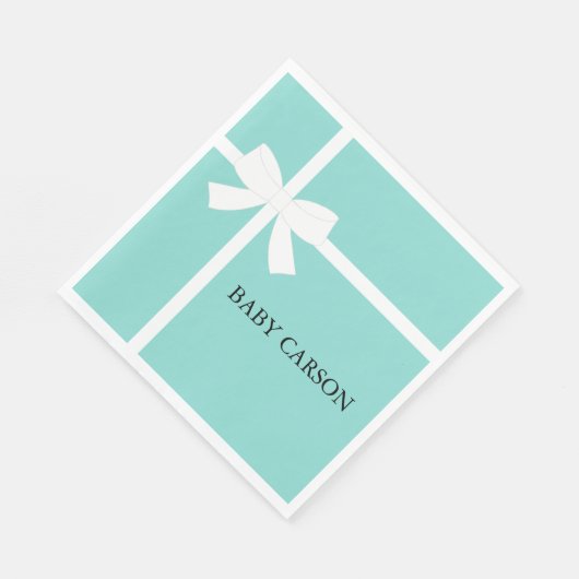 Glam Baby Blauwgroen blauw Persoonlijke Shower Par Servetten (Hoek)