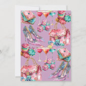 Glam Bachelorette Casino Party Kaart (Achterkant)