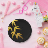 Glam Bamboe leveert goudolie | zwart Papieren Bordje (Feest)