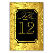 Glam Bamboo Bladeren Gouden Folie Tafelnummers | g (Achterkant)