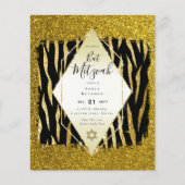 Glam BAT MITZVAH Girly GOLD Glitter Animal Print (Voorkant)