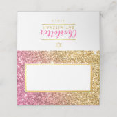 GLAM BAT MITZVAH moderne luxe roze gouden glitter Plaatskaartje (Buitenkant ongevouwen)