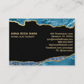 *~* Glam Beach Dolphins Gold Glitter Black Blauwgr Visitekaartje (Achterkant)