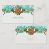 Glam Beach Elegant Custom Gold & Blauwgroen Zee Sh Visitekaartje (Voorkant / Achterkant)