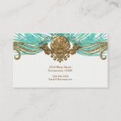 Glam Beach Elegant Custom Gold & Blauwgroen Zee Sh Visitekaartje (Achterkant)