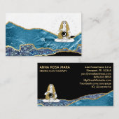 *~* Glam Beach Moon Goddess Blauwgroen Glitter Visitekaartje (Voorkant / Achterkant)