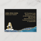 *~* Glam Beach Moon Goddess Gold Glitter Blauwgroe Visitekaartje (Achterkant)