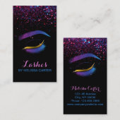 Glam Beauty Salon Make-up Artiest Lash Extensions Visitekaartje (Voorkant / Achterkant)