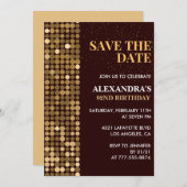 Glam Bewaar de datum Gouden 92e verjaardag uitnodi Kaart (Voorkant / Achterkant)