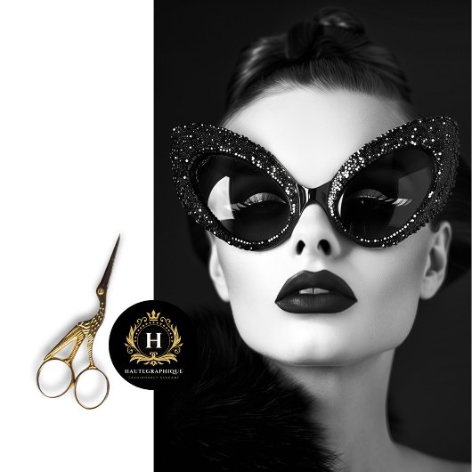  Glam Black & Crystal Cat-Eye Decoupage Tissuepapier