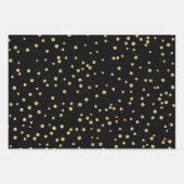 Glam Black en Gold Kerstfeestdag - Pit Pattern Inpakpapier Vel (Voorkant 3)
