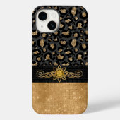 Glam Black en Gold Leopard Print Case-Mate iPhone Case (Achterkant)