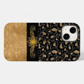 Glam Black en Gold Leopard Print Case-Mate iPhone Case (Achterkant (horizontaal))