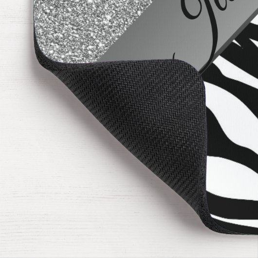 Glam Black en White Zebra Muismat (Hoek)