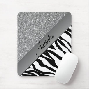 Glam Black en White Zebra Muismat