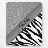 Glam Black en White Zebra Muismat (Voorkant)