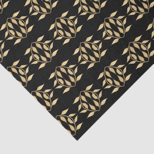 Glam Black Gold Abstract grafisch patroon Tissuepapier (Detail)