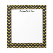 Glam Black Gold Glitter Chevron Stripe Pattern Notitieblok (Voorkant)