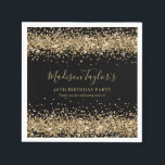 Glam Black Gold Glitter Sparkle Confetti Birthday Servet<br><div class="desc">Modern Glam Black Glitter Sparkle Confetti Birthday Napkins</div>