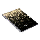 Glam Black Gold Glitter Sparkle Notitieboek (Rechterzijde)