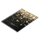 Glam Black Gold Glitter Sparkle Notitieboek (Linkerzijde)