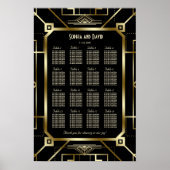 Glam Black Gold Great Gatsby 20s Stoelindeling Poster (Voorkant)
