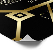 Glam Black Gold Great Gatsby 20s Stoelindeling Poster (Hoek)