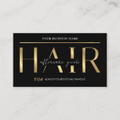 Glam Black Gold Hair Extensions Verzorgingsinstruc Visitekaartje (Voorkant)