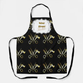 Glam Black Gold Hair Stylist Business Schort (Voorkant)