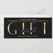 Glam Black & Gold Logo Spa Salon Cadeaubon (Voorkant)