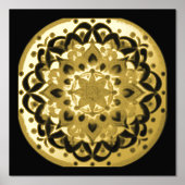 Glam Black Gold Mandala Illustratie Folie Afdrukken (Voorkant)