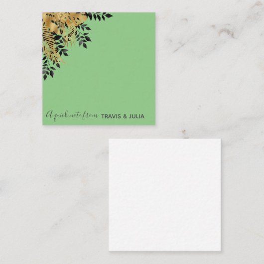 Glam Black & Gold Tropische bladeren Notitiekaartje (Voorkant / Achterkant)