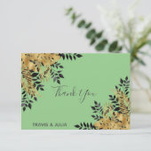 Glam Black & Gold Tropische Leaves Hartelijk dank Bedankkaart (Staand voorkant)