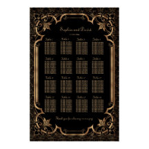 Glam Black Great Gatsby Art Deco 20s-zittingskaart